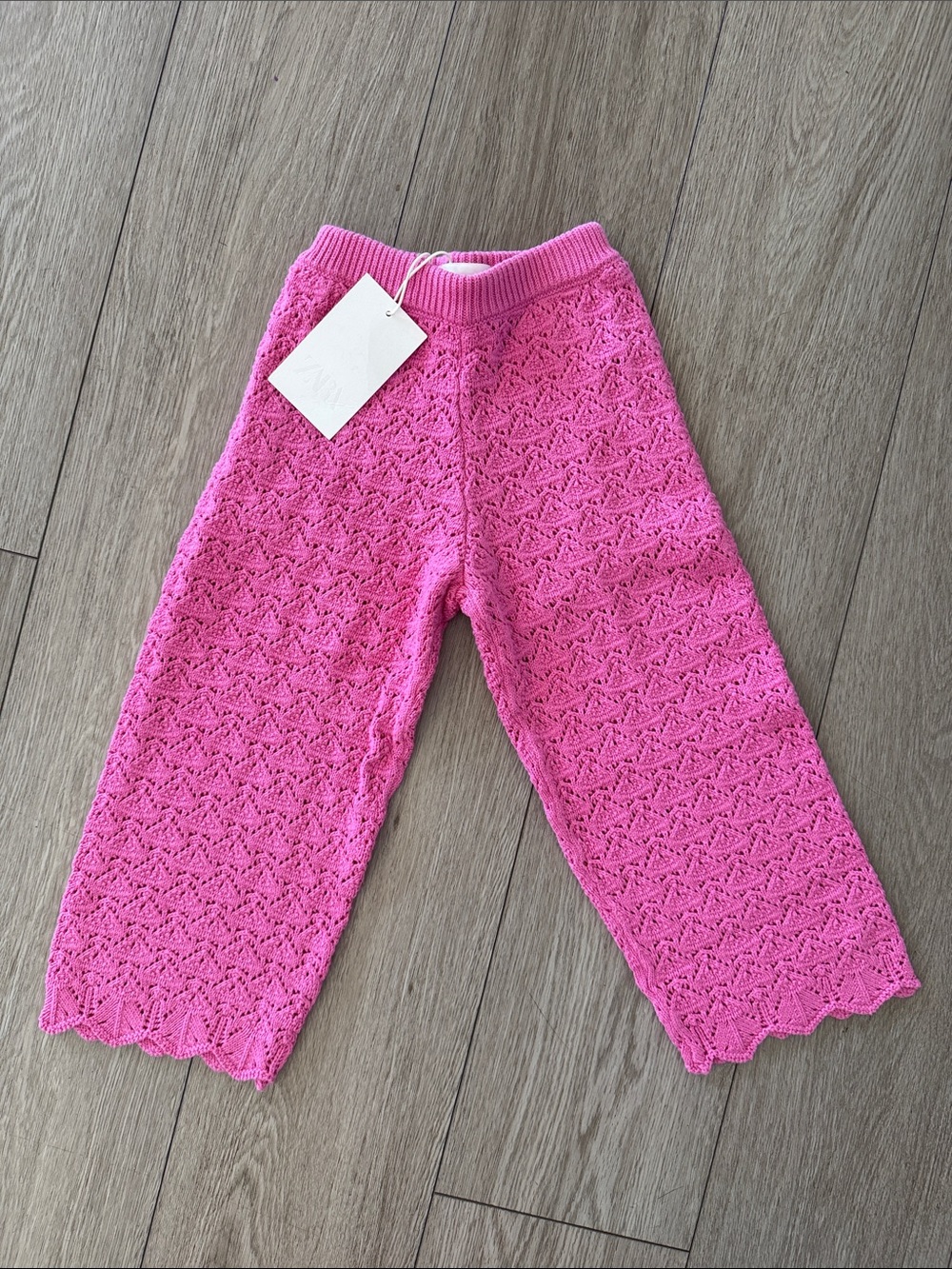 Zara girls knit pink pants NWT size 4 years